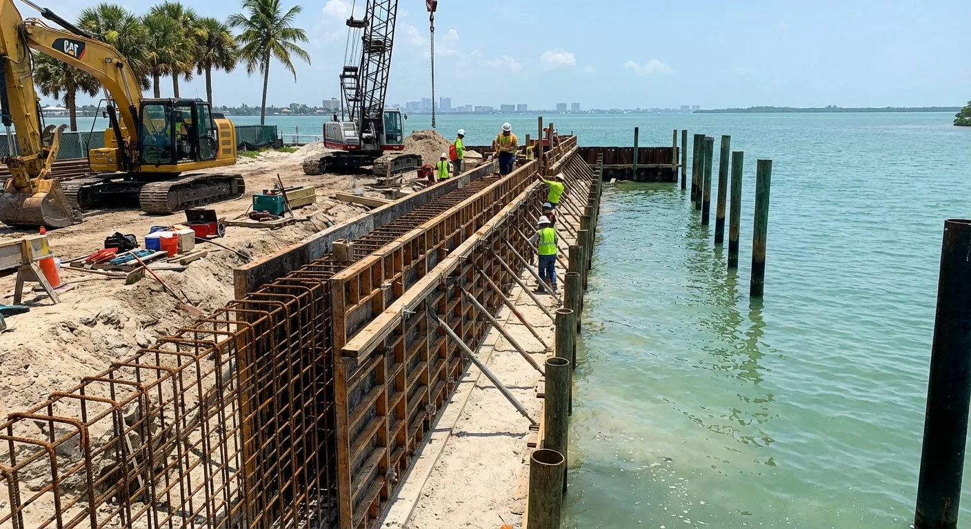 seawall concrete forms Pasco County FL