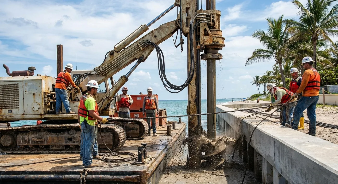 seawall tieback install Holiday FL